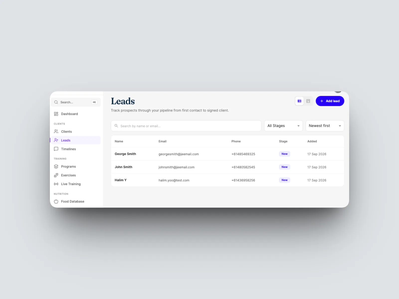 Open the lead from your pipeline.