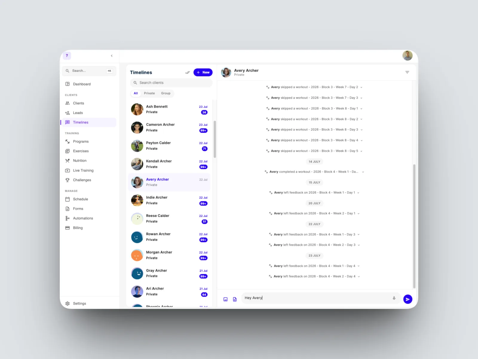 Write your message in the composer.