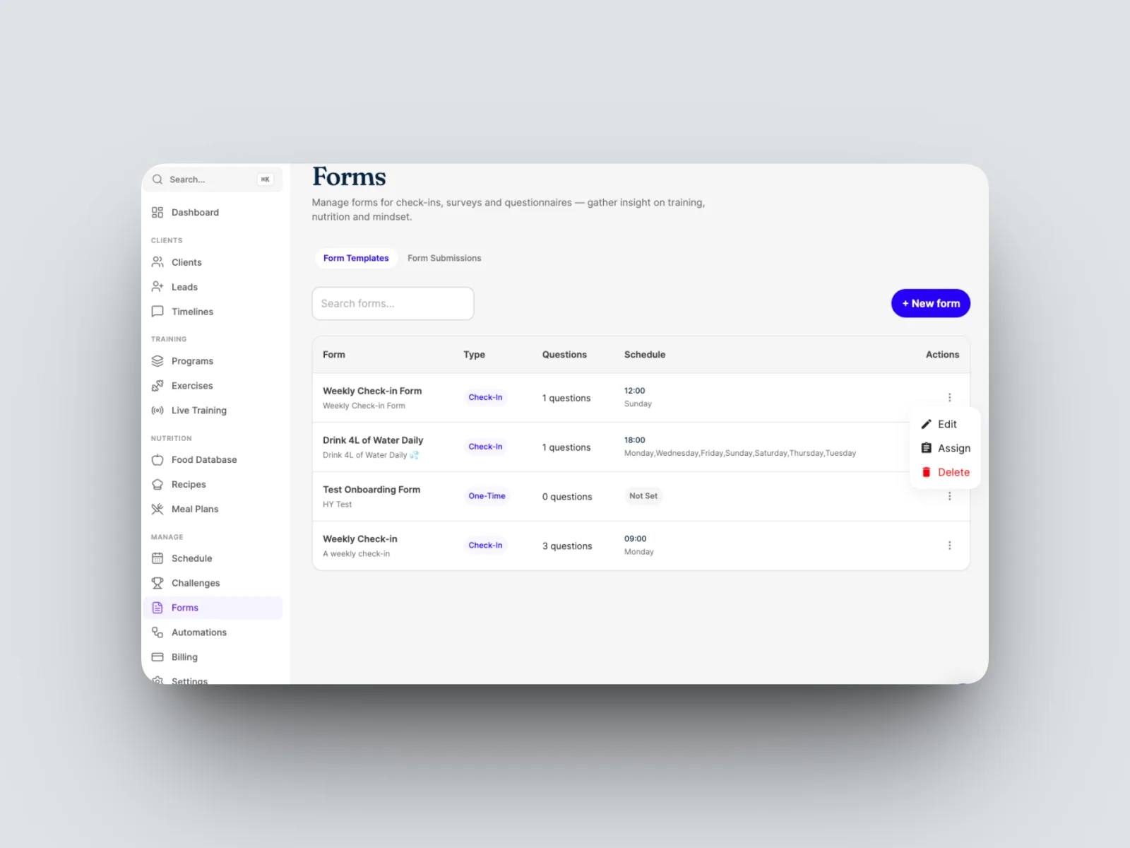 Save the form and assign.