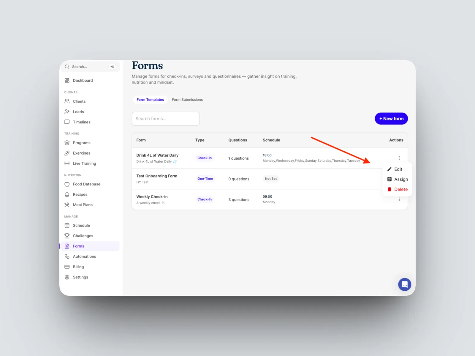 Save the form and assign.